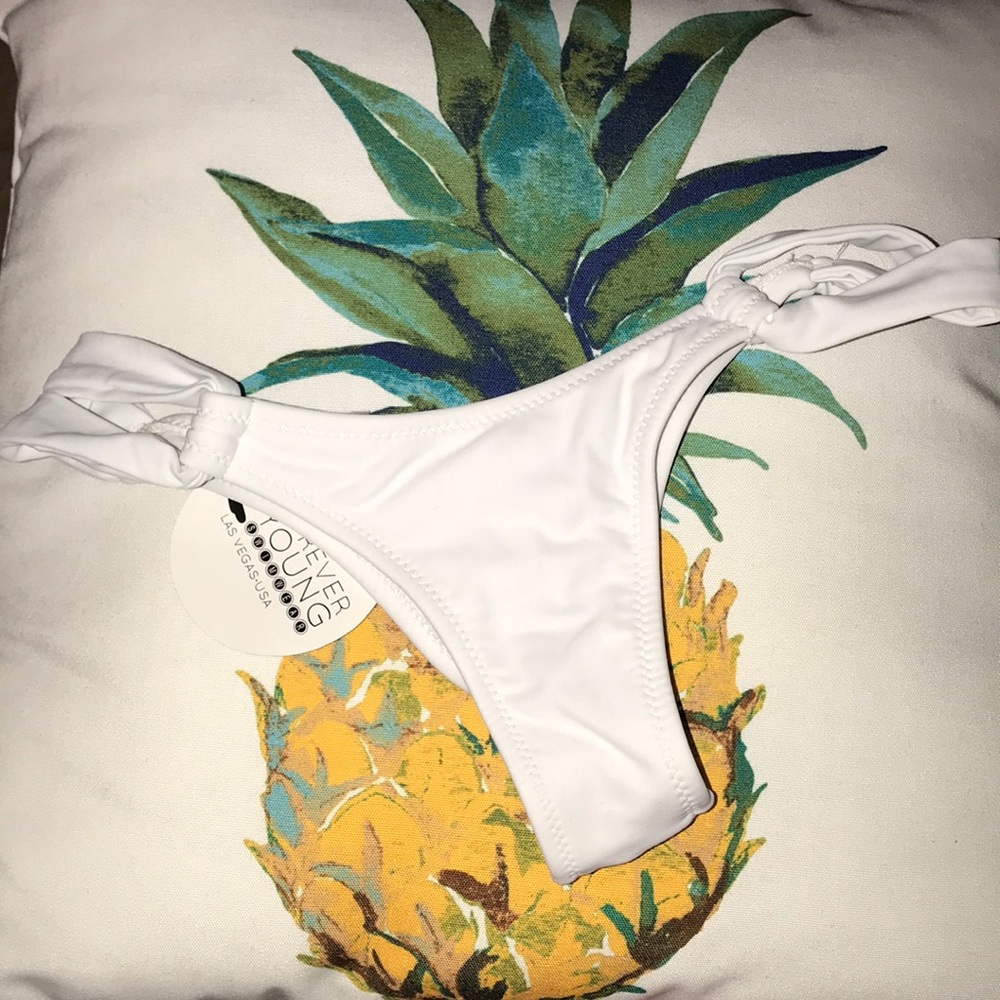 White cheeky bathing suit bottom